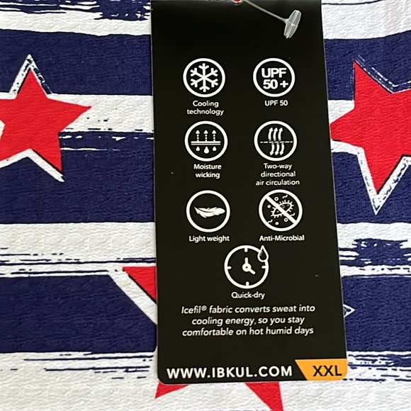 Ibkul Americana ll Sleeveless Zip Polo Golf Top Red Navy Stars Stripes XXL NWT - Picture 6 of 10